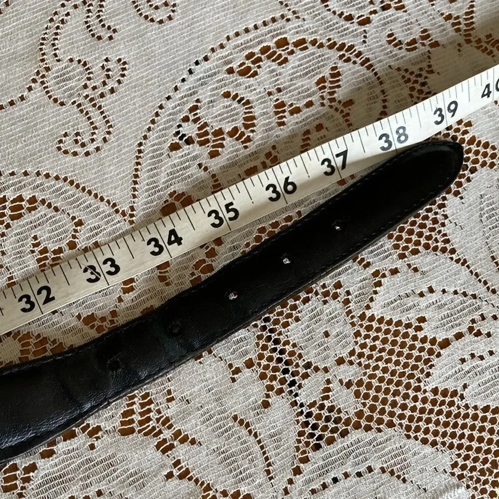 Vintage Lawton Harbor Black Genuine Leather Western Braided Belt
